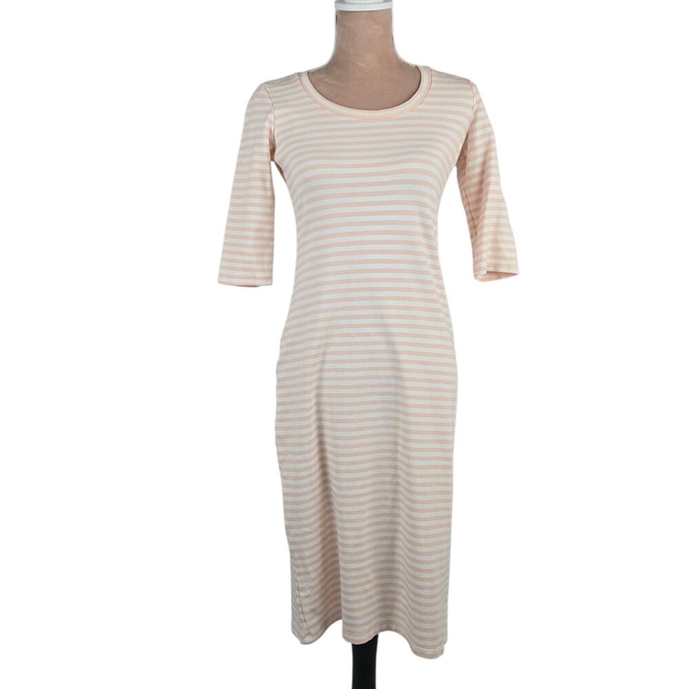 Sonnet James A Play Dress Light Pink Peach Stripe Size XS